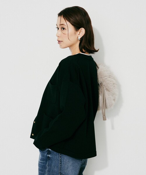 UNTITLED(アンタイトル)の「【TRADITIONAL WEATHERWEAR】ARKLEY KNIT カーディガン(カーディガン/ボレロ・レディース・ブラック系4/ブラック/ベージュ系4・02)」の6枚目の写真