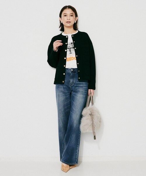UNTITLED(アンタイトル)の「【TRADITIONAL WEATHERWEAR】ARKLEY KNIT カーディガン(カーディガン/ボレロ・レディース・ブラック系4/ブラック/ベージュ系4・02)」の7枚目の写真