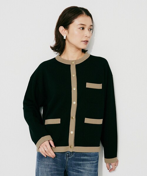 UNTITLED(アンタイトル)の「【TRADITIONAL WEATHERWEAR】ARKLEY KNIT カーディガン(カーディガン/ボレロ・レディース・ブラック系4/ブラック/ベージュ系4・02)」の9枚目の写真