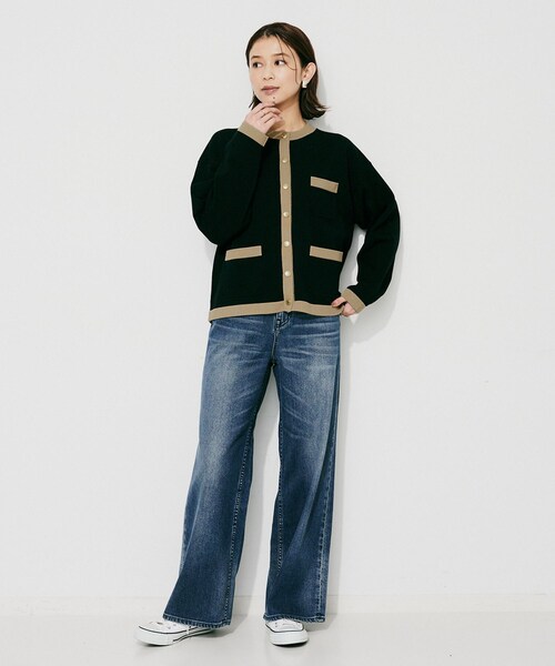 UNTITLED(アンタイトル)の「【TRADITIONAL WEATHERWEAR】ARKLEY KNIT カーディガン(カーディガン/ボレロ・レディース・ブラック系4/ブラック/ベージュ系4・02)」の11枚目の写真