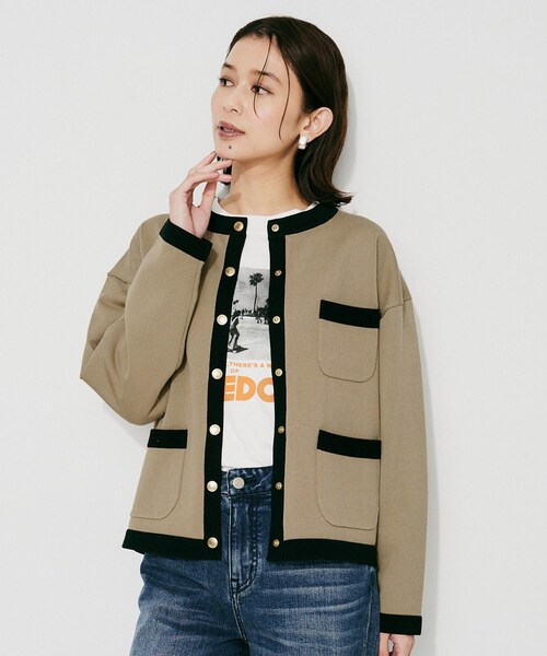 UNTITLED(アンタイトル)の「【TRADITIONAL WEATHERWEAR】ARKLEY KNIT カーディガン(カーディガン/ボレロ・レディース・ブラック系4/ブラック/ベージュ系4・02)」の13枚目の写真