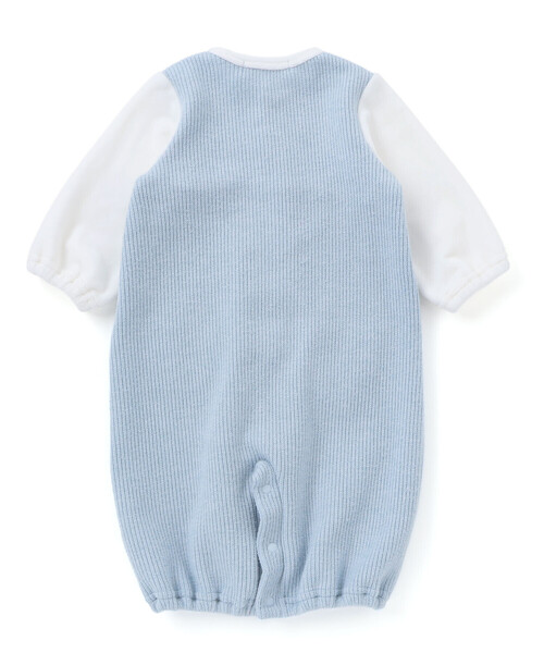 SLAP SLIP BABY（スラップスリップベビー）の「【お揃い】アニマルクマ恐竜おもちゃ切り替え2WAYオールベビー(50~70cm)（ロンパース・キッズ・ブルー/ベージュ・FREE）」の12枚目の写真