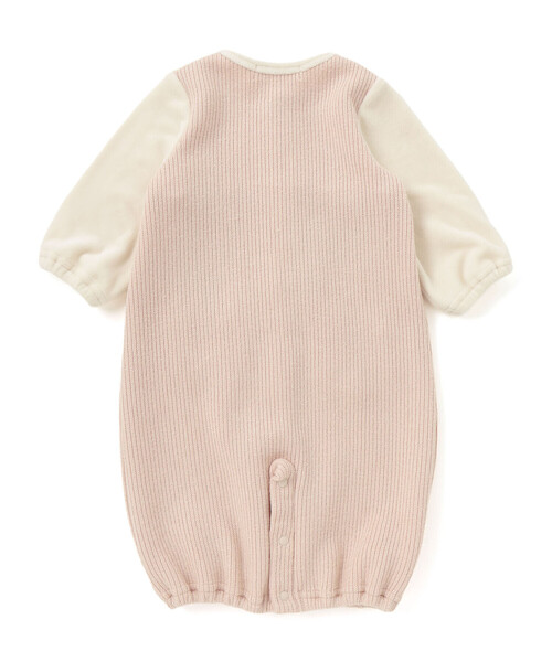 SLAP SLIP BABY（スラップスリップベビー）の「【お揃い】アニマルクマ恐竜おもちゃ切り替え2WAYオールベビー(50~70cm)（ロンパース・キッズ・ブルー/ベージュ・FREE）」の6枚目の写真