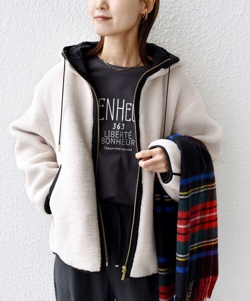 セール】【WEB限定】ボア 配色 フード ブルゾン（ブルゾン）｜SHIPS