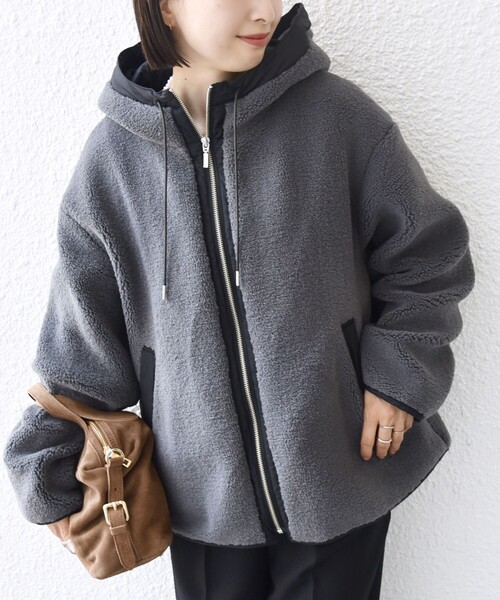 セール】【WEB限定】ボア 配色 フード ブルゾン（ブルゾン）｜SHIPS