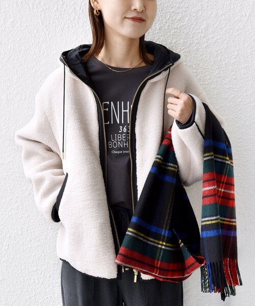 セール】【WEB限定】ボア 配色 フード ブルゾン（ブルゾン）｜SHIPS