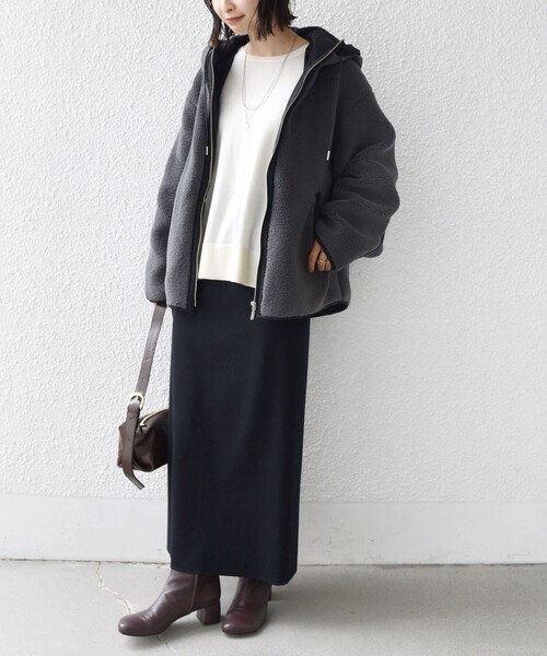 WEB限定】ボア 配色 フード ブルゾン（ブルゾン）｜SHIPS（シップス