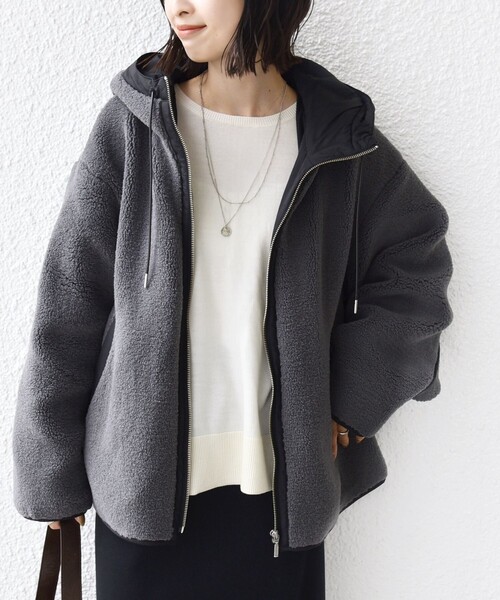 セール】【WEB限定】ボア 配色 フード ブルゾン（ブルゾン）｜SHIPS