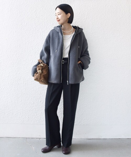 WEB限定】ボア 配色 フード ブルゾン（ブルゾン）｜SHIPS（シップス