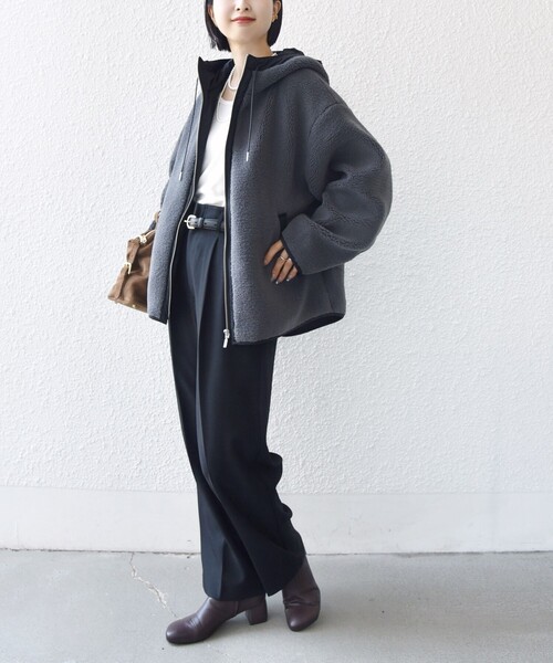 WEB限定】ボア 配色 フード ブルゾン（ブルゾン）｜SHIPS（シップス