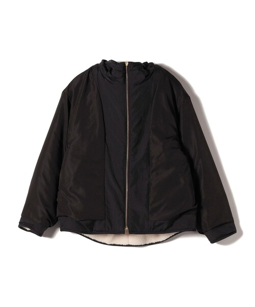 SHIPS（シップス）の「【WEB限定】ボア 配色 フード ブルゾン（ブルゾン・レディース・オフホワイト/チャコールグレー・ONE SIZE）」の8枚目の写真