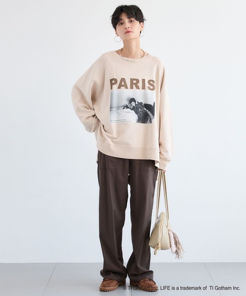 GOOD ROCK SPEED（グッドロックスピード）の「BARNYARDSTORM / 別注【LIFE PICTURE COLLECTION】ラグランスウェット（スウェット・レディース・チャコール/ベージュ・FREE）」の10枚目の写真