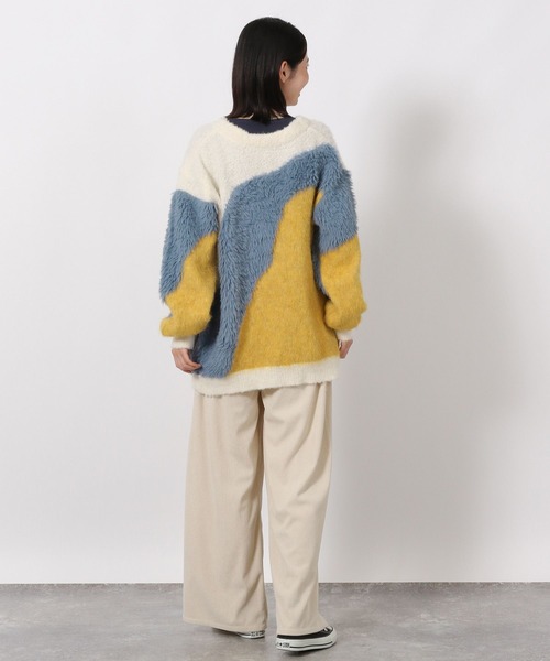 LAKOLE（ラコレ）の「インターシャ配色カーディガン / 583726（カーディガン/ボレロ・レディース・チャコール/モカ/イエロー/オレンジ/ブルー/ライトグリーン・FREE）」の13枚目の写真