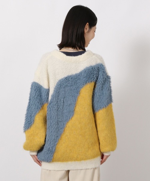 LAKOLE（ラコレ）の「インターシャ配色カーディガン / 583726（カーディガン/ボレロ・レディース・チャコール/モカ/イエロー/オレンジ/ブルー/ライトグリーン・FREE）」の18枚目の写真