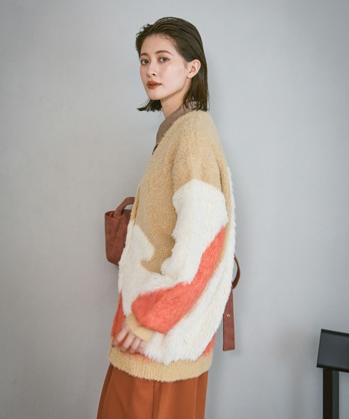 ❗️サンローラン　国内正規品 ❗️ウール　モヘヤ　インターシャ　カーディガン ❗️サンローラン 国内正規品 ❗️ウール モヘヤ インターシャ