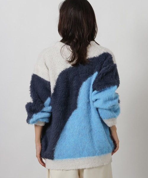 インターシャ配色カーディガン / 583726（カーディガン/ボレロ