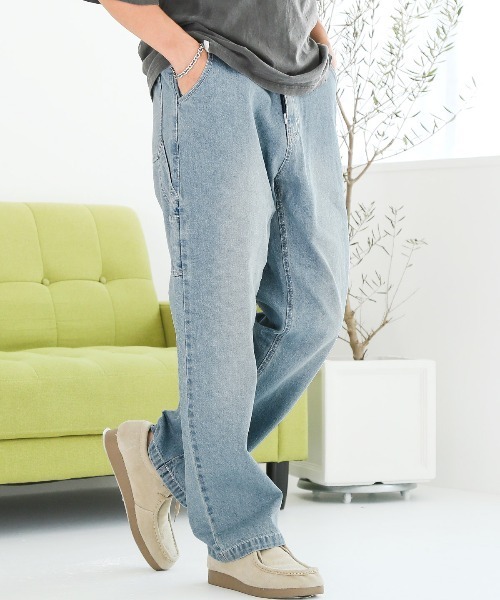 LUXSTYLE(ラグスタイル)の「ウエストシャーリングペインターパンツ(デニムパンツ・メンズ・ブラック系その他/インディゴブルー/ストライプ/ブルー系その他・M/L/XL)」の3枚目の写真