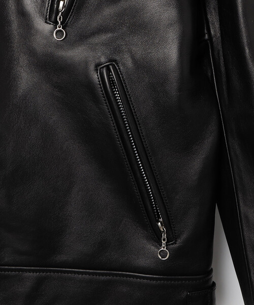 schott（ショット）の「Schott/ショット 別注 セミダブル ライダース ジャケット/レザー ジャケット（ライダースジャケット・メンズ・ブラック・SMALL/MEDIUM/LARGE/X-LARGE）」の11枚目の写真