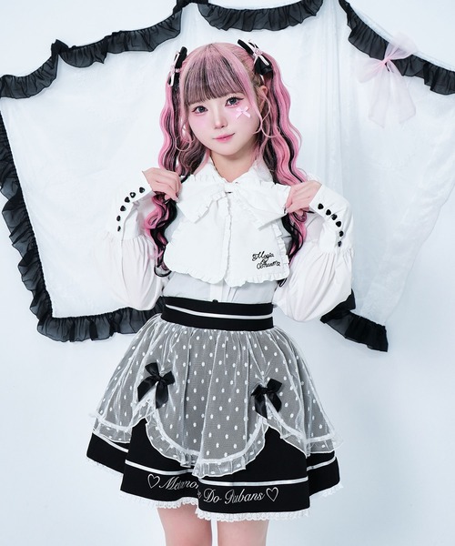 Magia Charm リボンエプロンフリルスカート / フレアスカート　ミニ Magia Charm（マギアチャーム） スカート リボンエプロンフリル