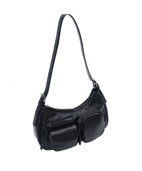 GUSCIO(グッシオ)の「【グッシオベーシック】アウトポケットショルダーバッグ(ショルダーバッグ・レディース・ブラック/グレー/シルバー/レッド/モカ・FREE)」の7枚目の写真
