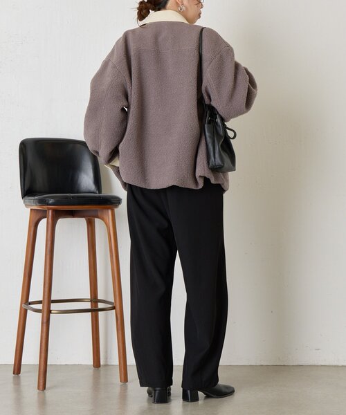 Jena espace merveilleux(ジェナ エスパスメルヴェイユ)の「エコレザーボアジャケット(その他アウター・レディース・アイボリー/グレー・FREE)」の12枚目の写真