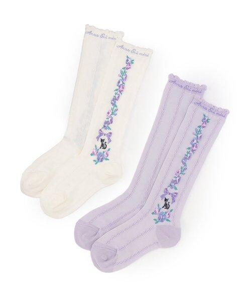 セール】花総柄&ネコハイソックス（ソックス/靴下）｜ANNA SUI mini