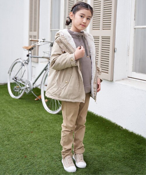 ikka（イッカ）の「【親子コーデ】総裏ファーマンパジャケット（110~160cm）（ブルゾン・キッズ・チェリーレッド/ベージュ・S/M/L/XL/XS）」の6枚目の写真