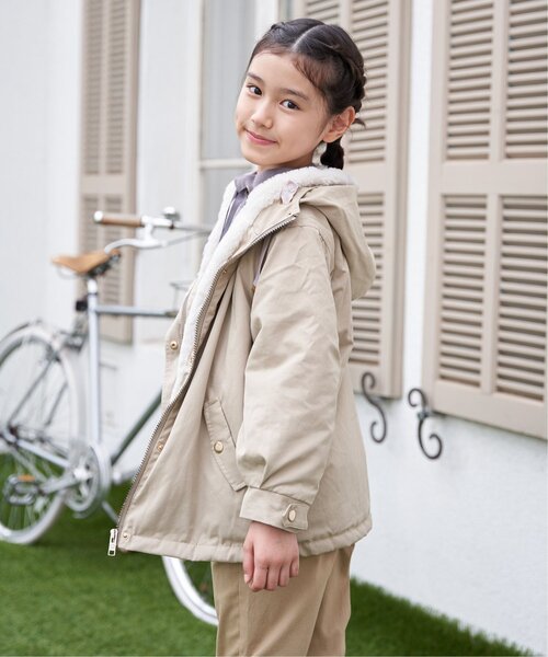 ikka（イッカ）の「【親子コーデ】総裏ファーマンパジャケット（110~160cm）（ブルゾン・キッズ・チェリーレッド/ベージュ・S/M/L/XL/XS）」の7枚目の写真
