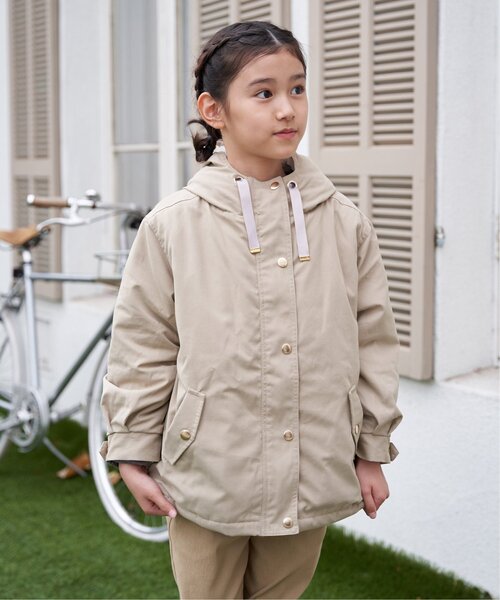 ikka（イッカ）の「【親子コーデ】総裏ファーマンパジャケット（110~160cm）（ブルゾン・キッズ・チェリーレッド/ベージュ・S/M/L/XL/XS）」の10枚目の写真