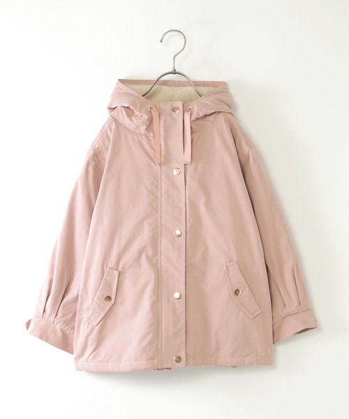 ikka（イッカ）の「【親子コーデ】総裏ファーマンパジャケット（110~160cm）（ブルゾン・キッズ・チェリーレッド/ベージュ・S/M/L/XL/XS）」の2枚目の写真