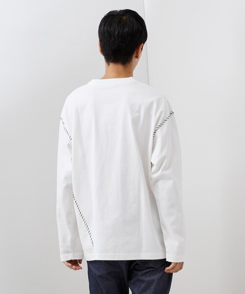 THE SHOP TK （ザ ショップ ティーケー ）の「ハンドステッチ長袖Tシャツ 【洗濯機OK】（Tシャツ/カットソー・メンズ・ブラック/ブルーグリーン/オフホワイト・02/03/04）」の5枚目の写真