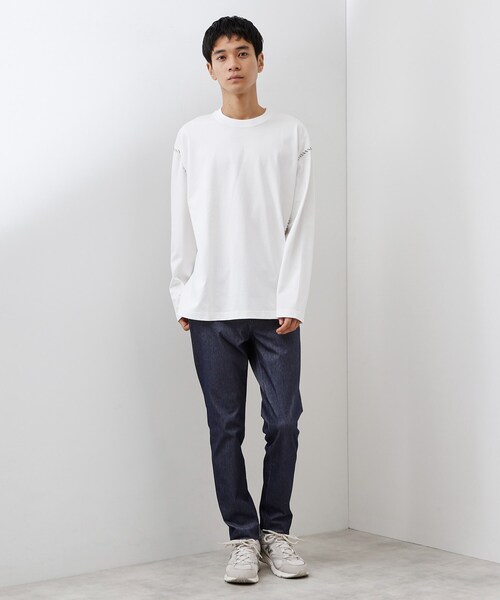 THE SHOP TK （ザ ショップ ティーケー ）の「ハンドステッチ長袖Tシャツ 【洗濯機OK】（Tシャツ/カットソー・メンズ・ブラック/ブルーグリーン/オフホワイト・02/03/04）」の6枚目の写真