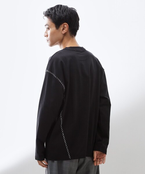THE SHOP TK （ザ ショップ ティーケー ）の「ハンドステッチ長袖Tシャツ 【洗濯機OK】（Tシャツ/カットソー・メンズ・ブラック/ブルーグリーン/オフホワイト・02/03/04）」の9枚目の写真