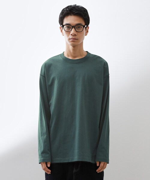 THE SHOP TK （ザ ショップ ティーケー ）の「ハンドステッチ長袖Tシャツ 【洗濯機OK】（Tシャツ/カットソー・メンズ・ブラック/ブルーグリーン/オフホワイト・02/03/04）」の16枚目の写真