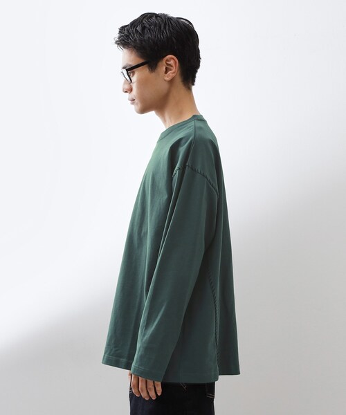 THE SHOP TK （ザ ショップ ティーケー ）の「ハンドステッチ長袖Tシャツ 【洗濯機OK】（Tシャツ/カットソー・メンズ・ブラック/ブルーグリーン/オフホワイト・02/03/04）」の17枚目の写真