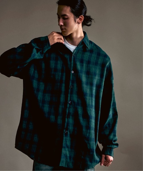 CALIFORNIA OUTFITTERS（カリフォルニア アウトフィッターズ）の「10A11 ワイド フランネル チェック シャツ（シャツ/ブラウス・メンズ・ブラック/グリーン/ブラウン・FREE）」の3枚目の写真