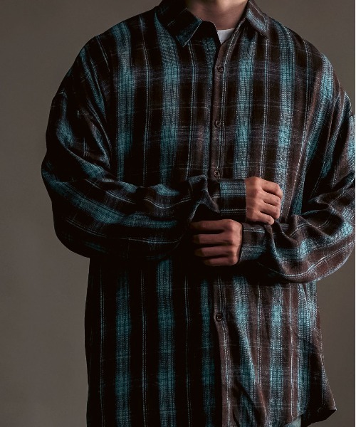 CALIFORNIA OUTFITTERS（カリフォルニア アウトフィッターズ）の「10A11 ワイド フランネル チェック シャツ（シャツ/ブラウス・メンズ・ブラック/グリーン/ブラウン・FREE）」の20枚目の写真