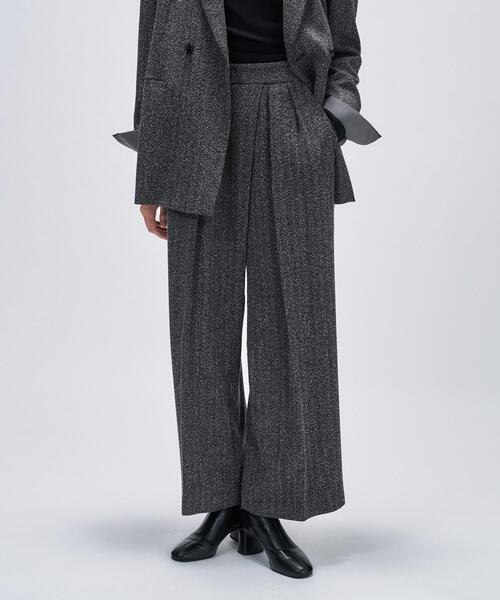 クロエンス（cloenc）/ダブルタックヘリンボーンワイドパンツ ダブルタックヘリンボーンワイドパンツ（その他パンツ）｜cloenc