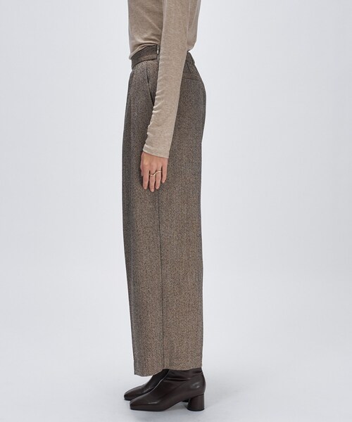 ダブルタックヘリンボーンワイドパンツ（その他パンツ）｜cloenc