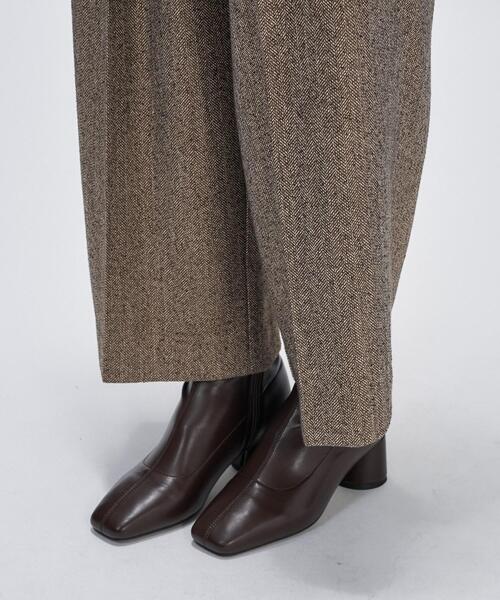 ダブルタックヘリンボーンワイドパンツ（その他パンツ）｜cloenc