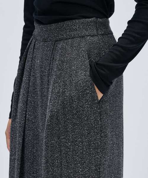 cloenc(クロエンス)の「【手洗い可】ダブルタックヘリンボーンワイドパンツ(その他パンツ・レディース・ブラック系3/ダークブラウン系3・02/01/03)」の17枚目の写真