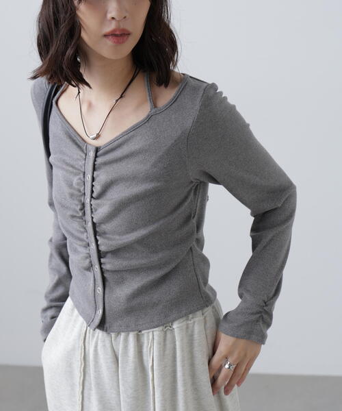 FREE'S MART（フリーズマート）の「◆フロントギャザーデコルテカットソー（Tシャツ/カットソー・レディース・ホワイト/ブラウン/グレー・FREE）」の22枚目の写真