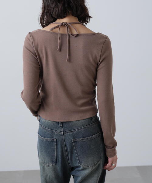 FREE'S MART（フリーズマート）の「◆フロントギャザーデコルテカットソー（Tシャツ/カットソー・レディース・ホワイト/ブラウン/グレー・FREE）」の11枚目の写真