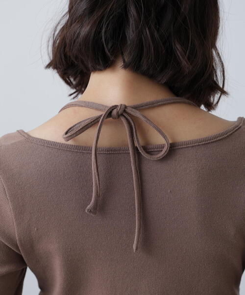 FREE'S MART（フリーズマート）の「◆フロントギャザーデコルテカットソー（Tシャツ/カットソー・レディース・ホワイト/ブラウン/グレー・FREE）」の18枚目の写真