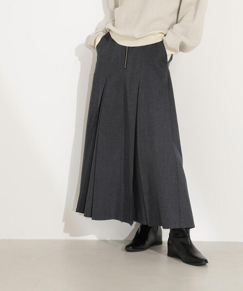 N.（N. Natural Beauty Basic）（エヌエヌナチュラルビューティーベーシック）の「【PS/低身長サイズ】ボックスタックスカート（スカート・レディース・キャメル/チャコールグレー・P/S/MEDIUM）」の14枚目の写真