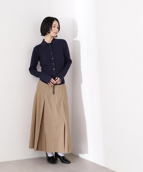 N.（N. Natural Beauty Basic）（エヌエヌナチュラルビューティーベーシック）の「【PS/低身長サイズ】ボックスタックスカート（スカート・レディース・キャメル/チャコールグレー・P/S/MEDIUM）」の20枚目の写真