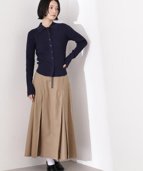 N.（N. Natural Beauty Basic）（エヌエヌナチュラルビューティーベーシック）の「【PS/低身長サイズ】ボックスタックスカート（スカート・レディース・キャメル/チャコールグレー・P/S/MEDIUM）」の21枚目の写真