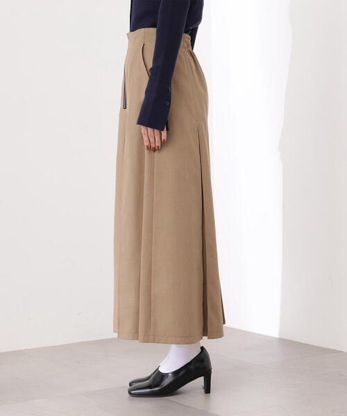 N.（N. Natural Beauty Basic）（エヌエヌナチュラルビューティーベーシック）の「【PS/低身長サイズ】ボックスタックスカート（スカート・レディース・キャメル/チャコールグレー・P/S/MEDIUM）」の4枚目の写真