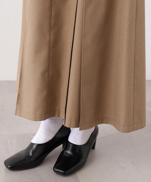 N.（N. Natural Beauty Basic）（エヌエヌナチュラルビューティーベーシック）の「【PS/低身長サイズ】ボックスタックスカート（スカート・レディース・キャメル/チャコールグレー・P/S/MEDIUM）」の9枚目の写真