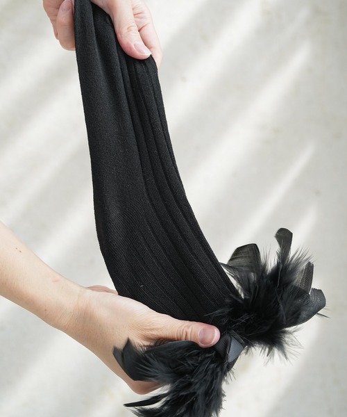 mili an deni（ミリアンデニ）の「フェザーリブソックス（ソックス/靴下・レディース・アイボリー/ブラック・F）」の9枚目の写真